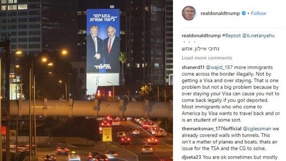 מפרגן: טראמפ צייץ תמונה עם שלט הבחירות של נתניהו