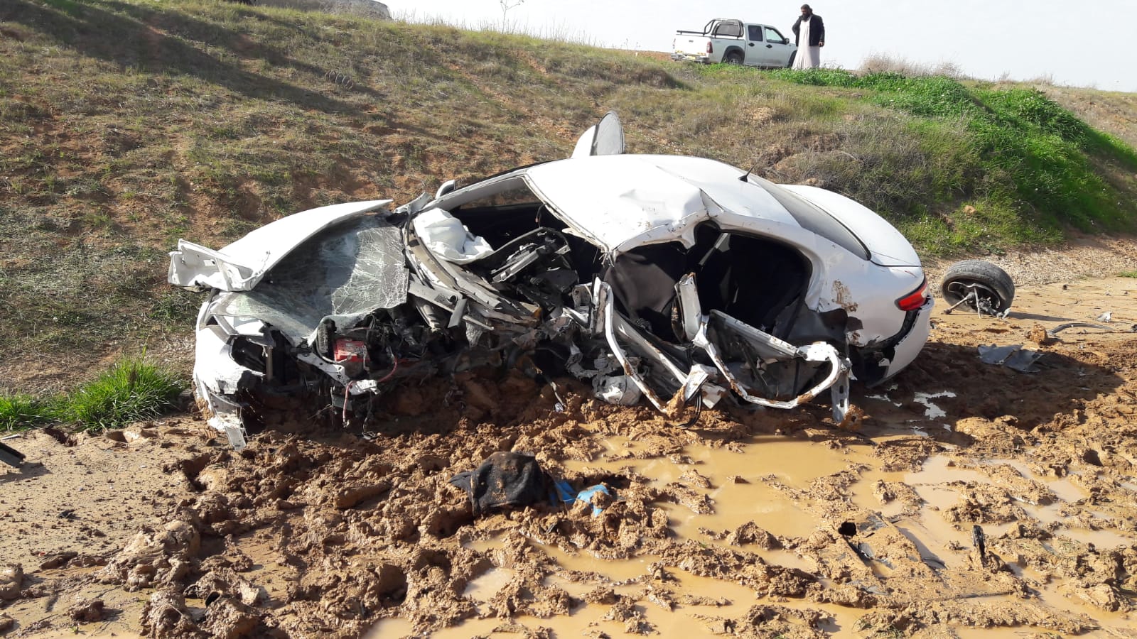 צילום: זק הרוג ושלושה פצועים, בהם אנוש, בתאונה קטלנית בכביש 358