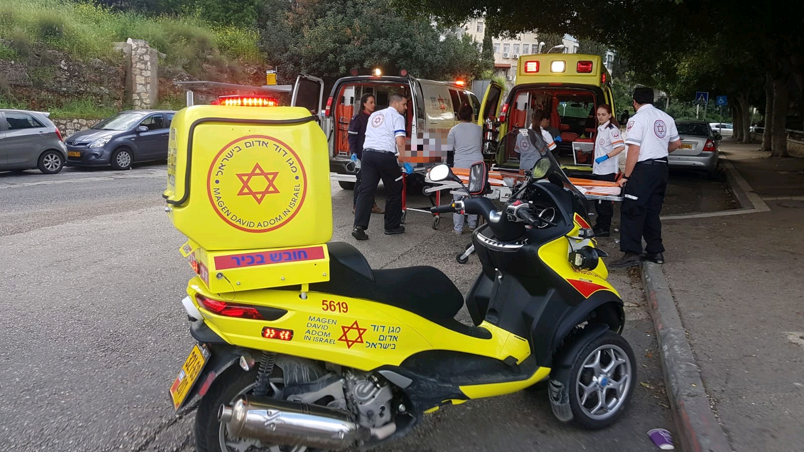 צילום: תיעוד מבצעי מד בת 4 נפגעה מרכב בחיפה ונפצעה באורח בינוני-קשה