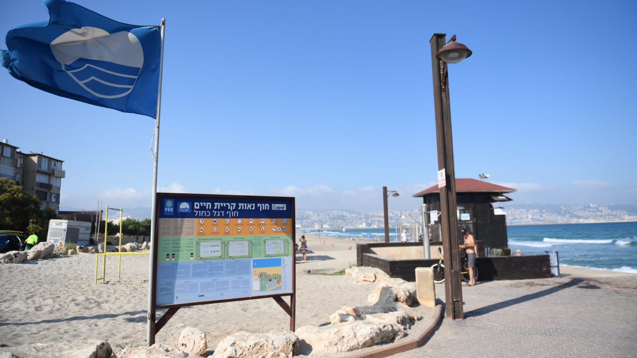 צילום: ניר בלזיצקי, דוברות עיריית חיפה פעולות החייאה בגבר כבן 60 שהתמוטט בחוף קריית חיים