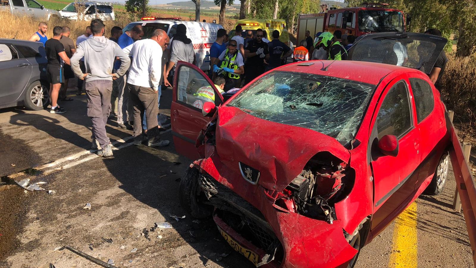 צילום: איציק אביטן, תיעוד מבצעי מד הרוג ושני פצועים בתאונה קטלנית בכניסה לדבוריה