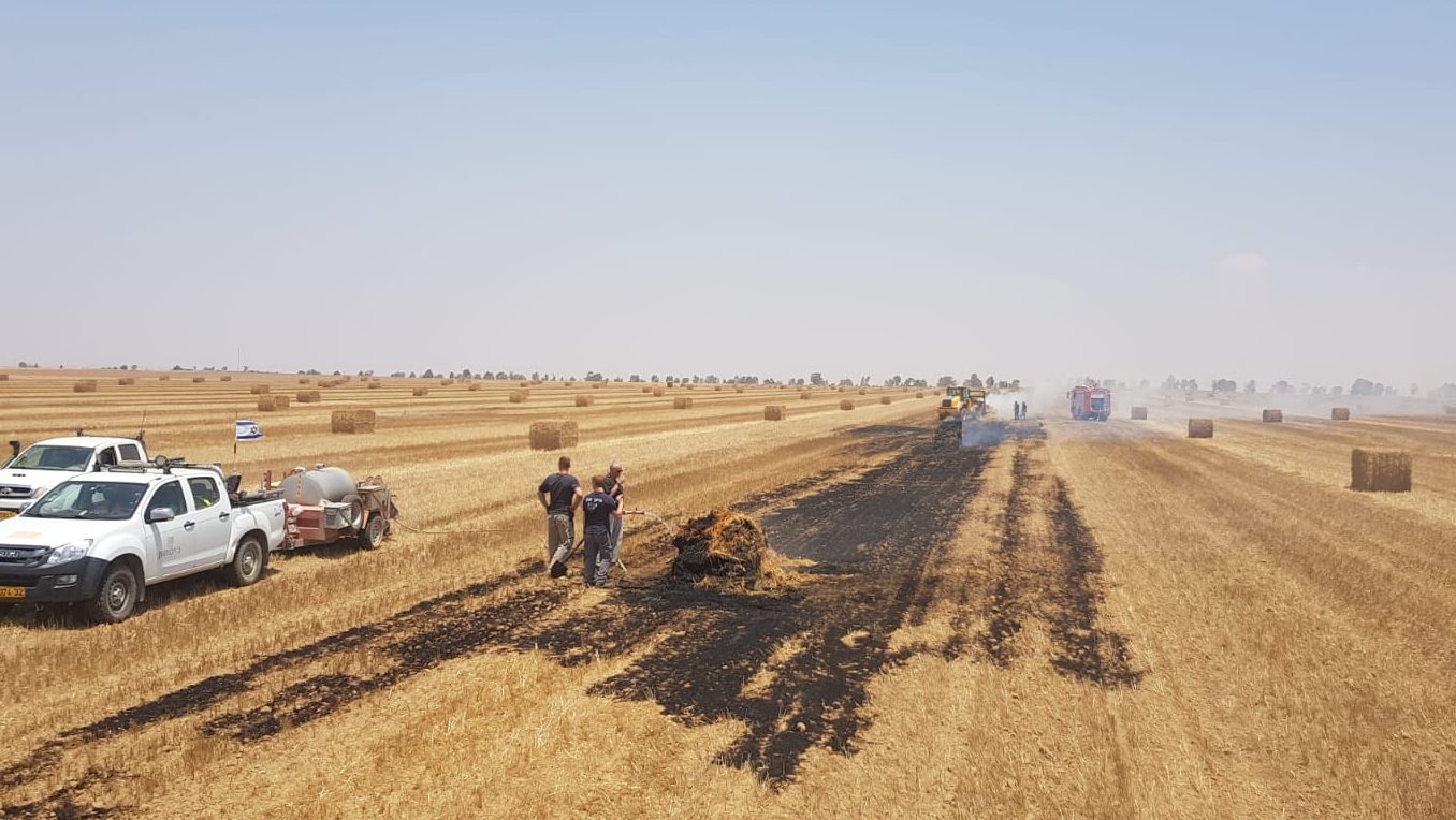צילום: ביטחון אשכול טרור האש מעזה: בלוני תבערה הציתו שתי שריפות בעוטף