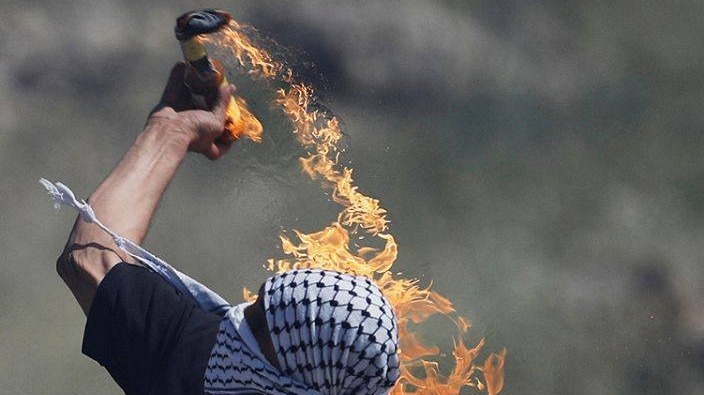 צילום: תקשורת ערבית מחבלים השליכו בקבוקי תבערה לעבר כלי רכב במטרה לרצוח יהודים בשומרון