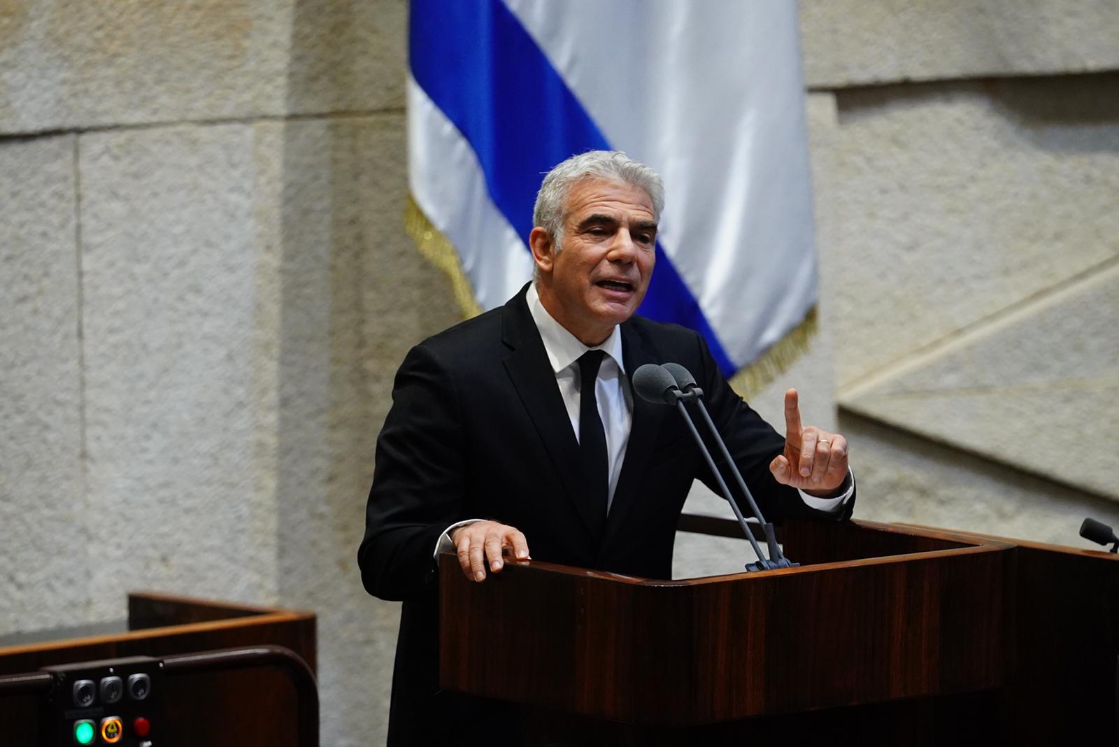 צילום: עדינה ולמן, דוברות הכנסת לפיד: בשבוע הבא נעלה הצעה לפיזור הכנסת, גם אם כחול לבן לא תתמוך