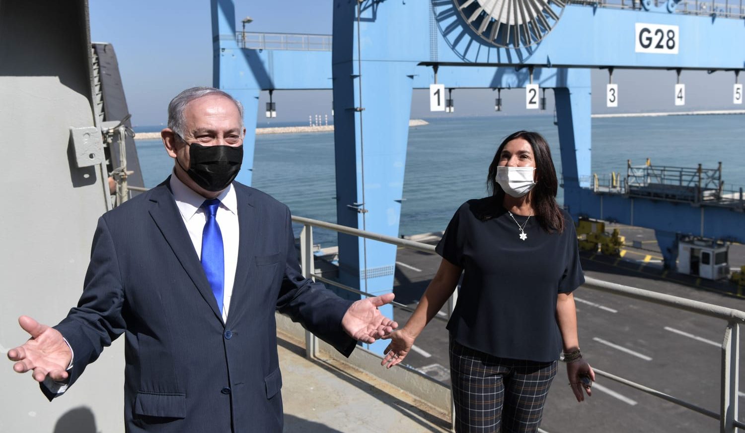 צילום: קובי גדעון, לע שבוע שני ברציפות שלנמל חיפה מגיעה אוניית מכולות עם מטען מהאמירויות