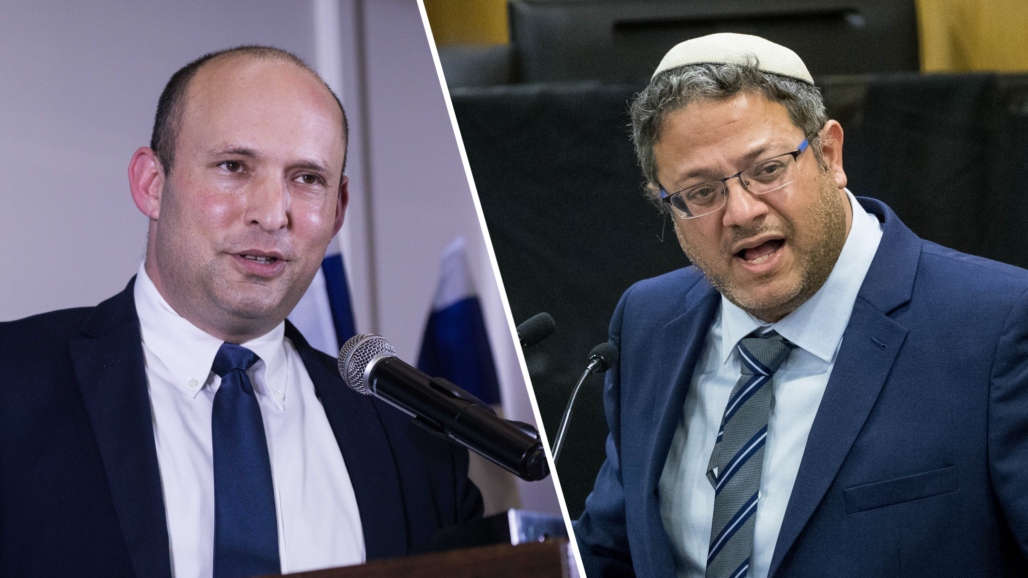 צילום: יונתן סינדל, פלאש 90 בן גביר על ימינה: