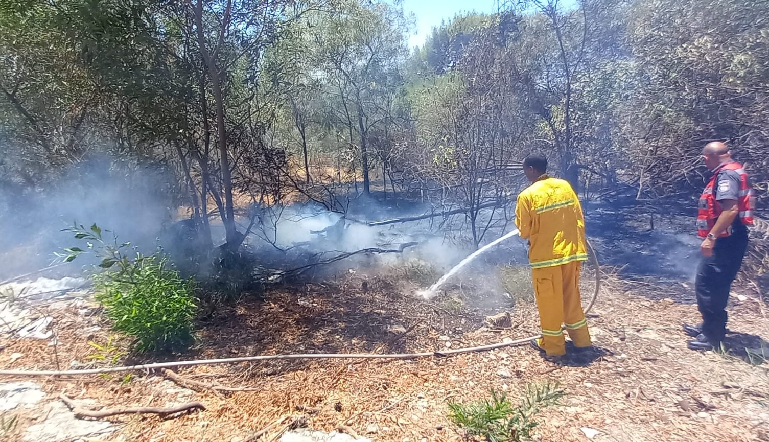 צילום: דוברות כבאות והצלה תחנת חיפה תלמידים פונו מבית ספר בעקבות שריפת חורש בקריית אתא