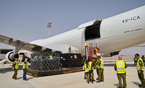 כוחות הביטחון ורשות התעופה תרגלו הנחתת סיוע צבאי בינלאומי בנמל התעופה רמון
